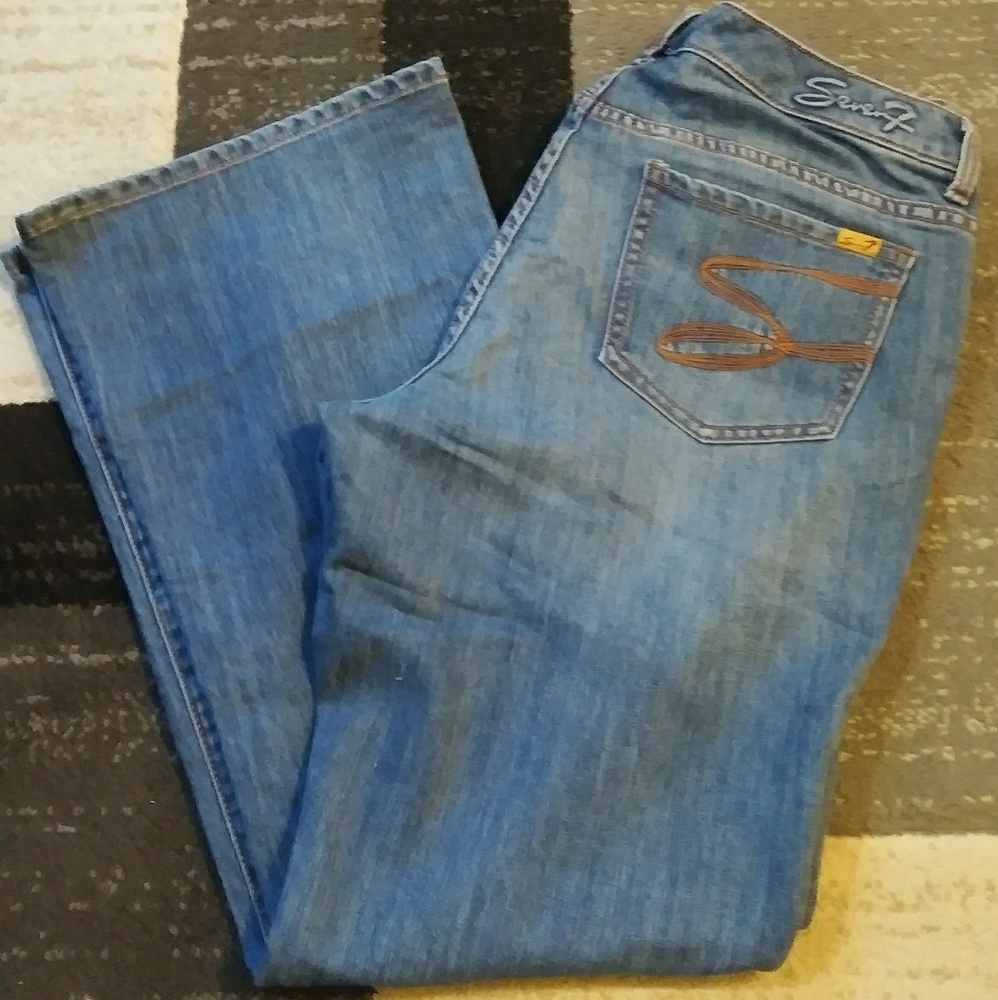Seven7 Luxe medium wash bootcut jeans size 16